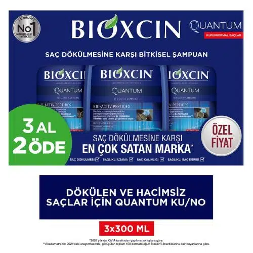 Bioxcin Quantum Kuru ve Normal Saçlar İçin 3 Al 2 Öde Şampuan