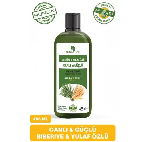 Hunca Care Biberiye ve Yulaf Özlü Şampuan Güçlü Saçlar ve Hızlı Saç Uzamasına Yardımcı 485 Ml