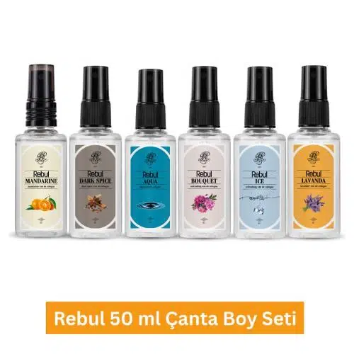 Rebul Dark + Bouquet + Aqua + Ice + Mandarine+ Lavanda Kolonya 50 Ml